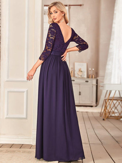 Eva | Ruched Waist A-Line Lace Mother of the Bride Outfits