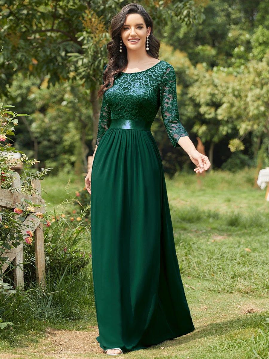 Eva | Ruched Waist A-Line Lace Mother of the Bride Outfits
