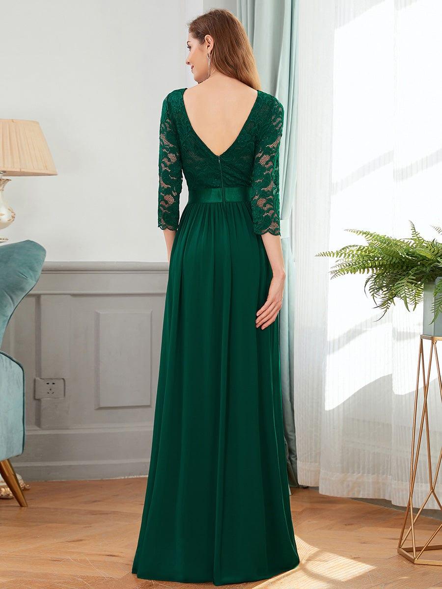 Eva | Ruched Waist A-Line Lace Mother of the Bride Outfits