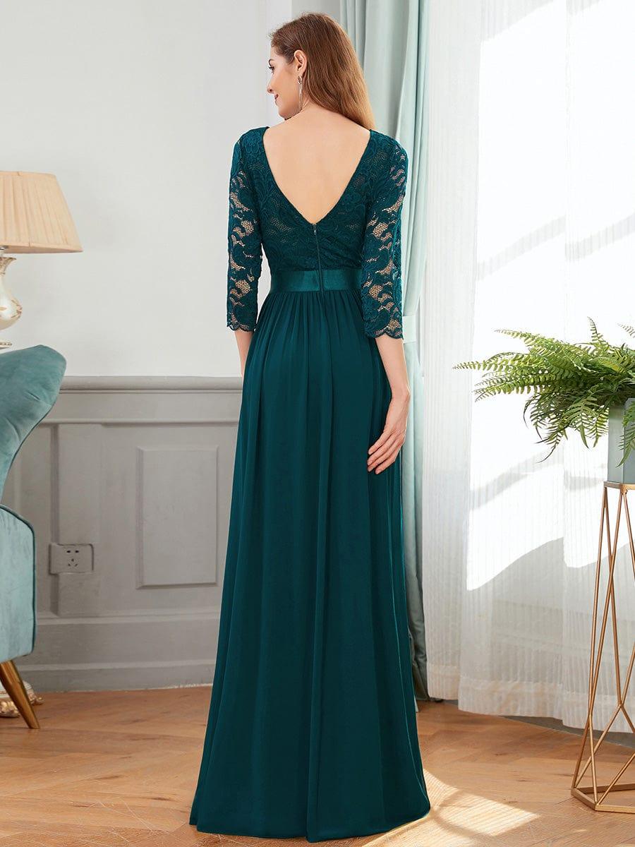 Eva | Ruched Waist A-Line Lace Mother of the Bride Outfits