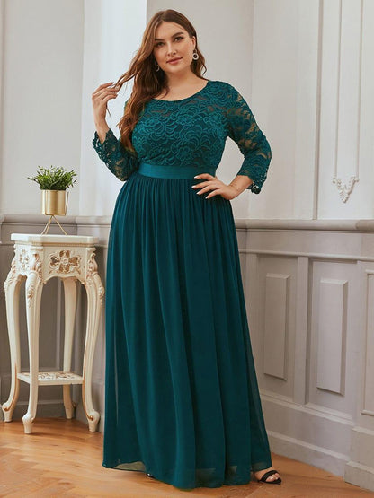 Eva | Ruched Waist A-Line Lace Mother of the Bride Outfits