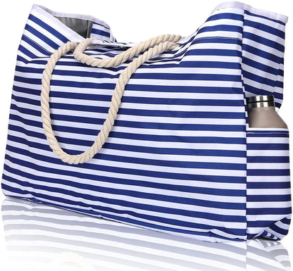 Big Durable Beach Bag with Free Travel Pouch