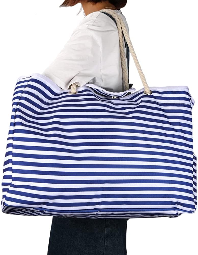 Big Durable Beach Bag with Free Travel Pouch