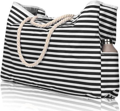 Big Durable Beach Bag with Free Travel Pouch