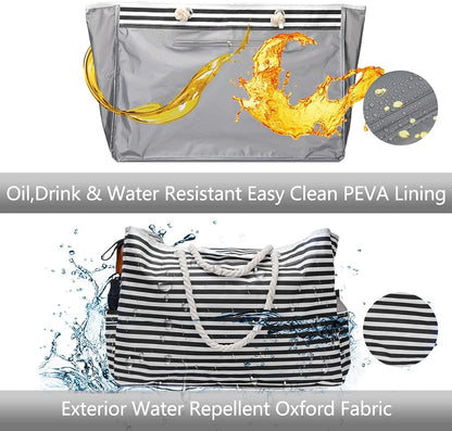 Big Durable Beach Bag with Free Travel Pouch