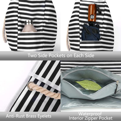 Big Durable Beach Bag with Free Travel Pouch