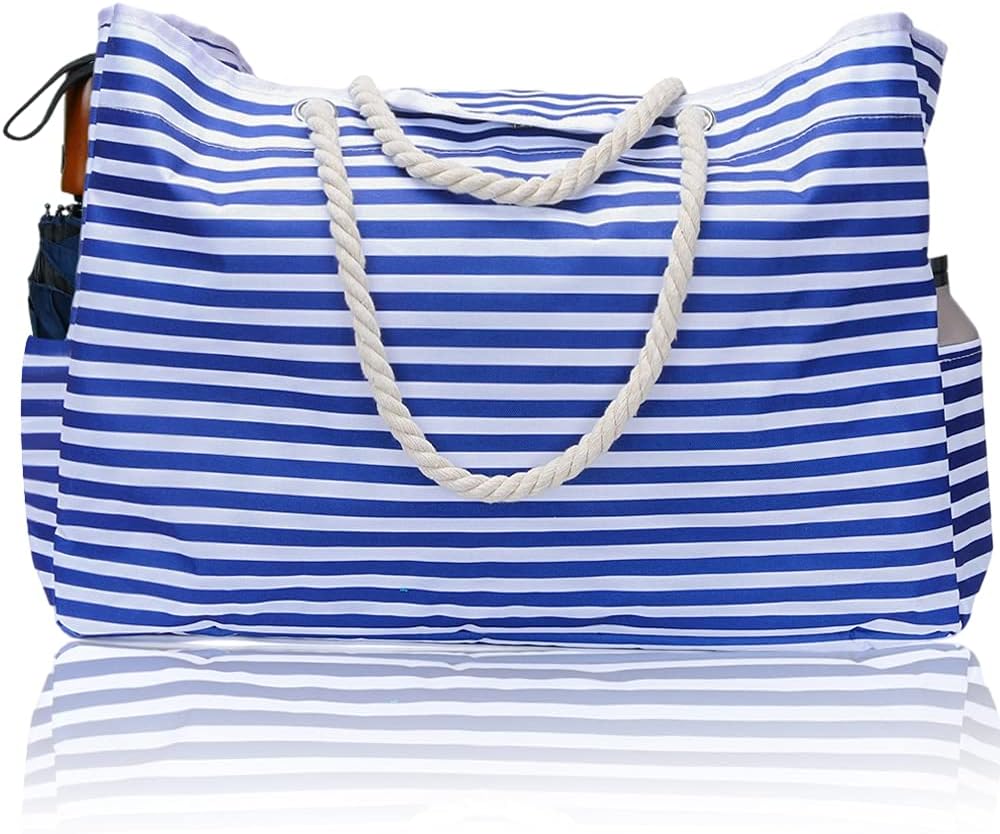 Big Durable Beach Bag with Free Travel Pouch