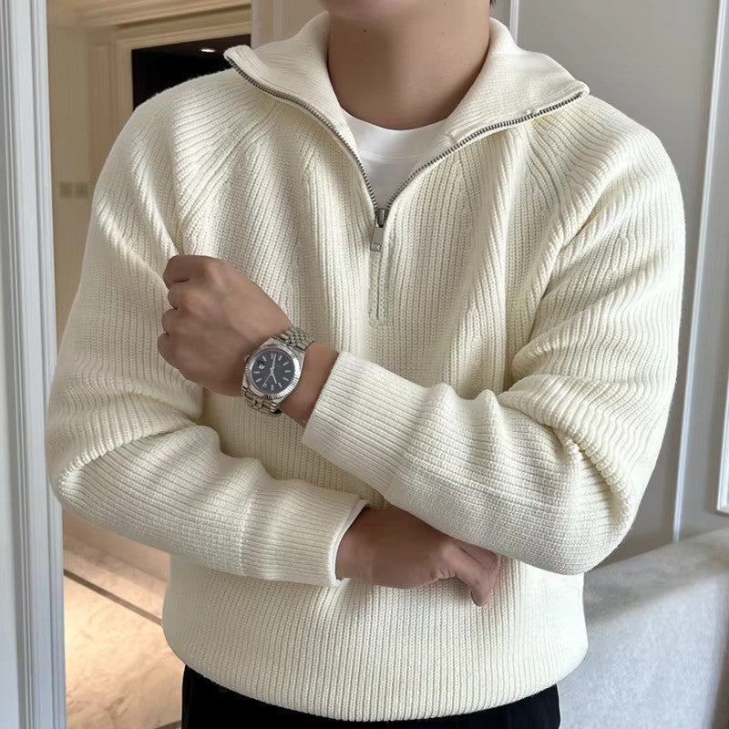 Classic Men's Cotton Quarter Zip Sweater