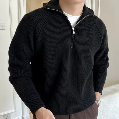 Classic Men's Cotton Quarter Zip Sweater