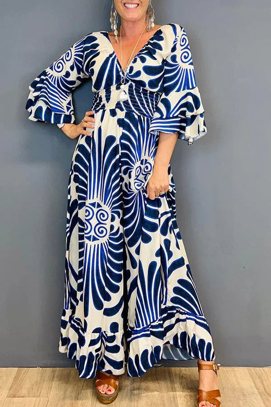 Beautiful Floral V-neck Women's Summer Romper - OutfitLondon