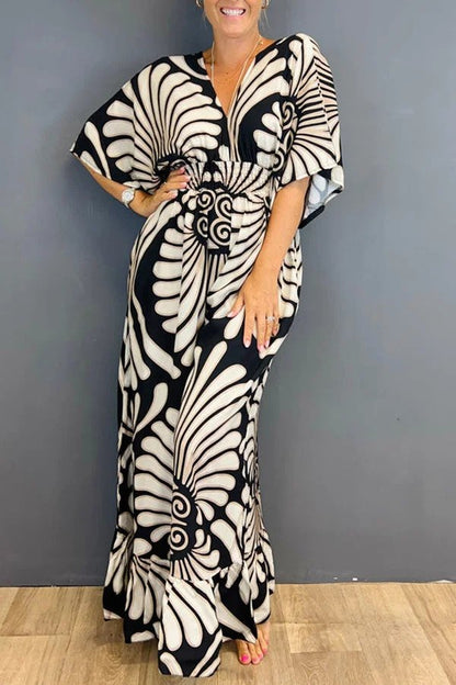 Beautiful Floral V-neck Women's Summer Romper