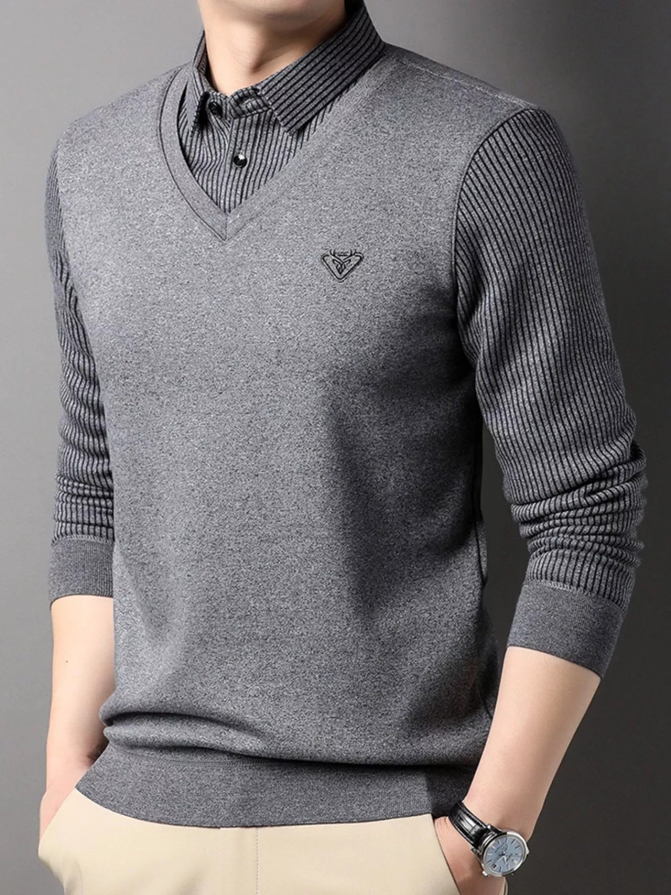 Large Size Crew Neck Pullover Sweater