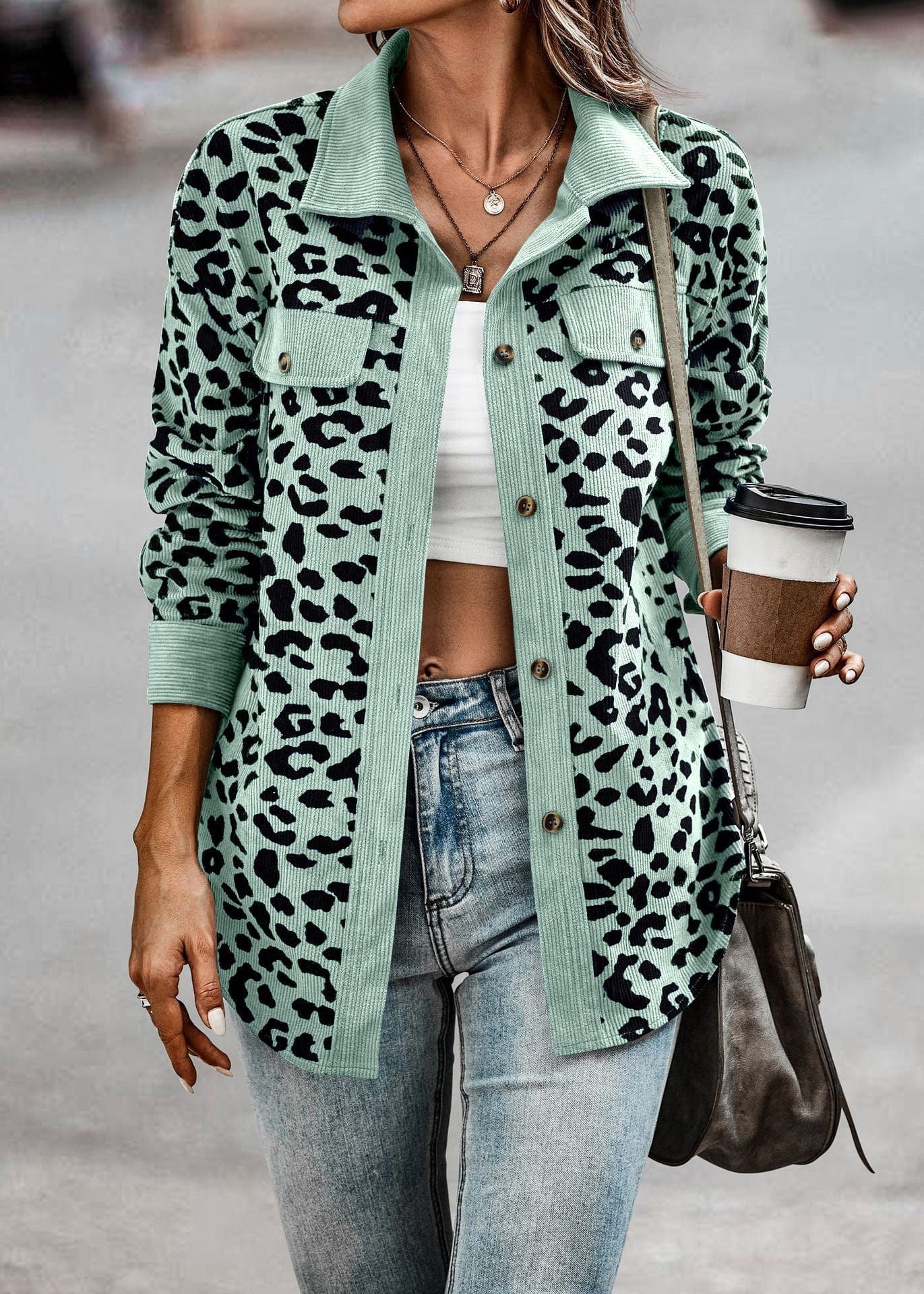 Fashionable Animal Print Spring Jacket