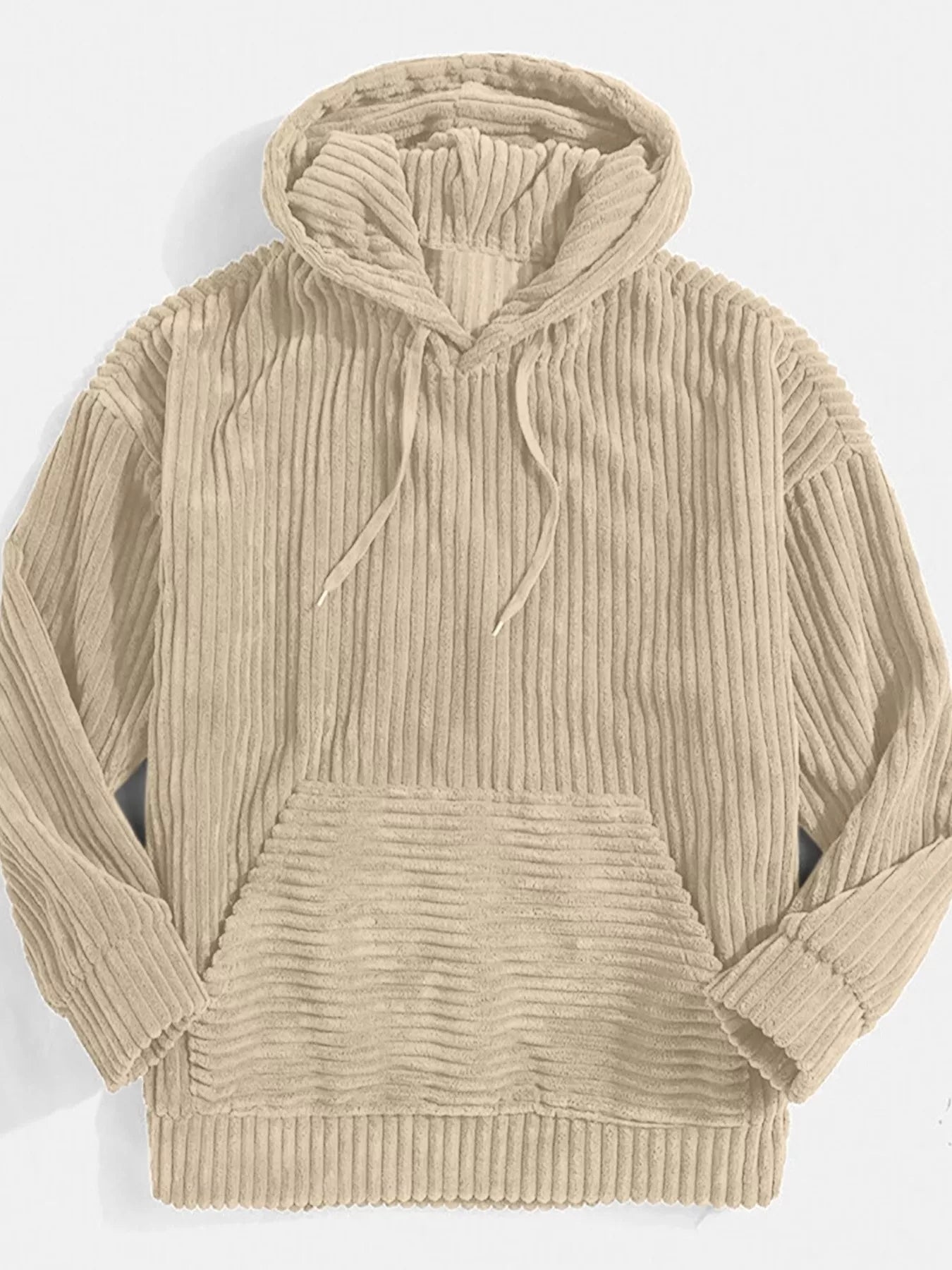 Casual Mens Corduroy Hoodie Jacket Loose Fit