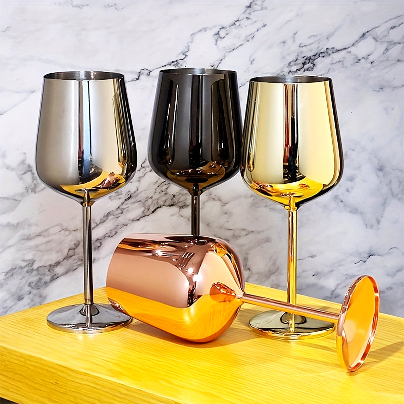 Luxurious Stainless Steel Polished Wine Glass - OutfitLondon