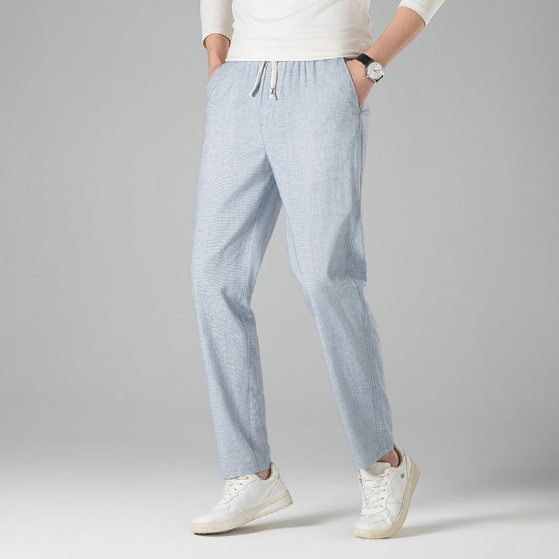 Men's Casual Lightweight Drawstring Summer Trousers