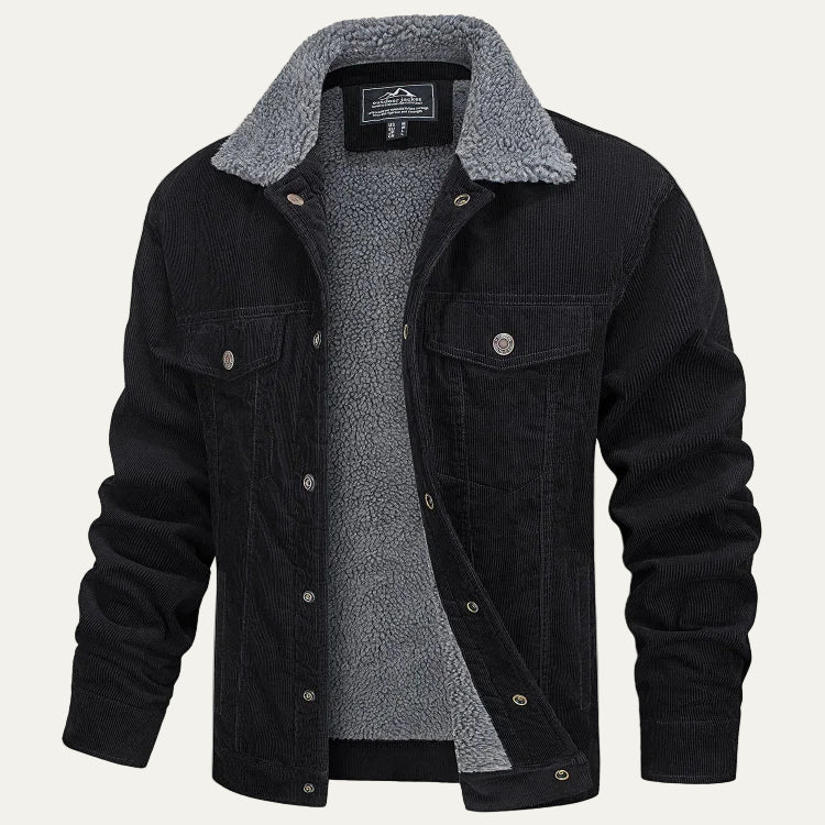 Men's Insulated Fleece Lined Denim Trucker Jacket