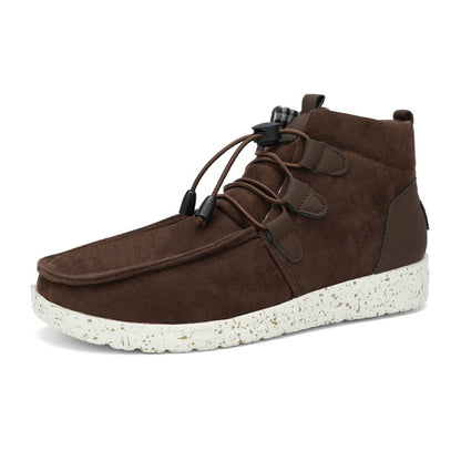 Women Warm Flat Ankle Boots Casual High Top Walking Shoes