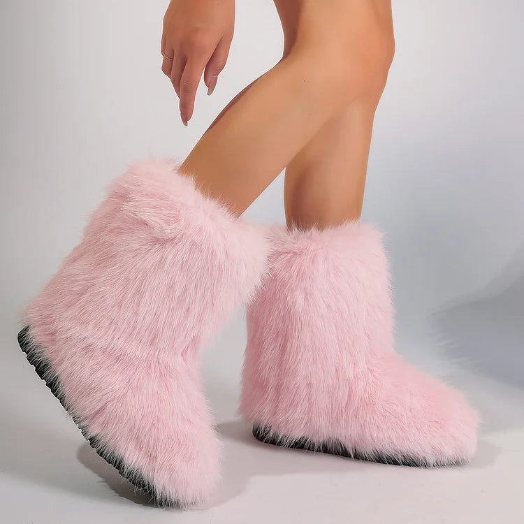 Warm Faux Fur Ankle Boots for Women