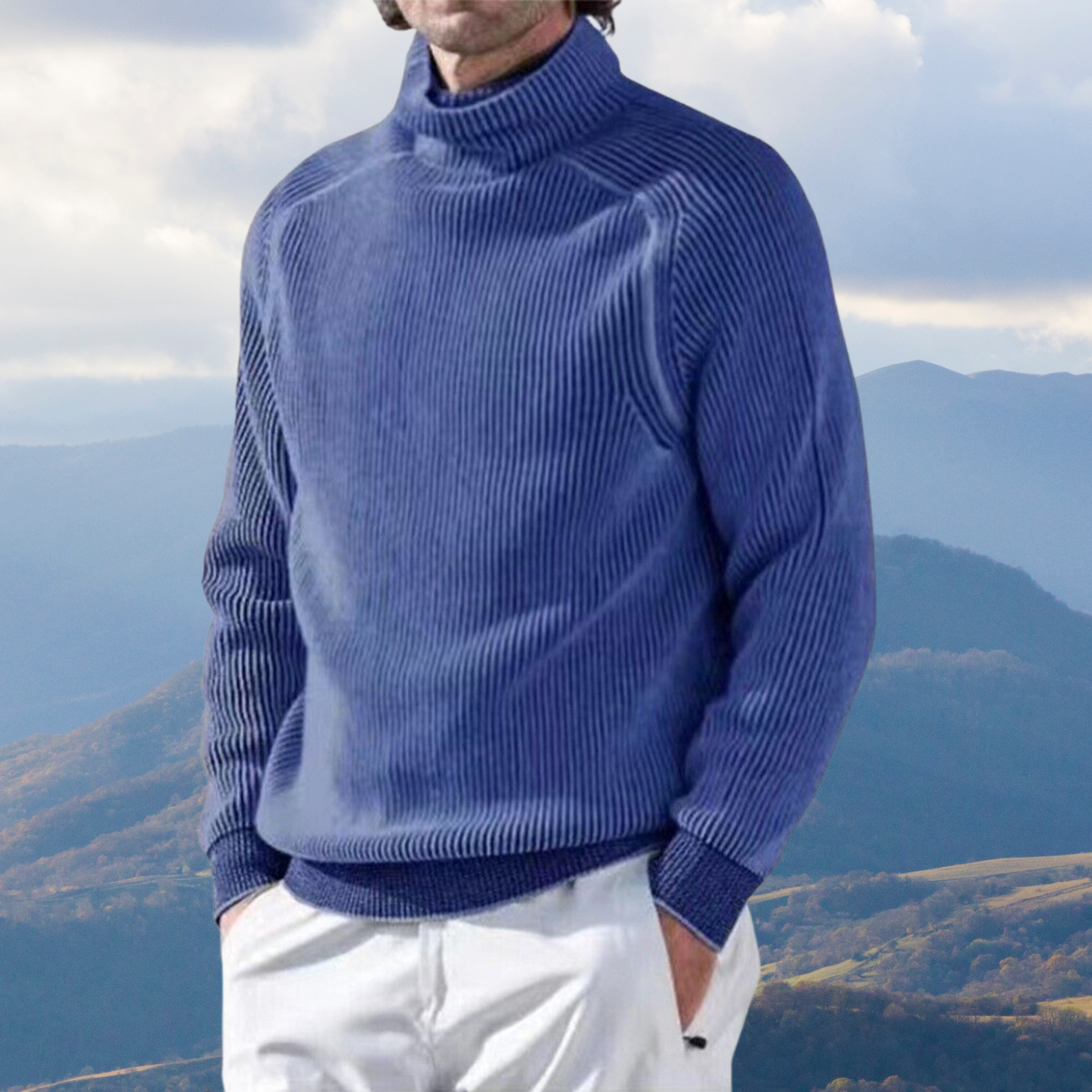 Traditional Fisherman Style Mens Crew Sweater