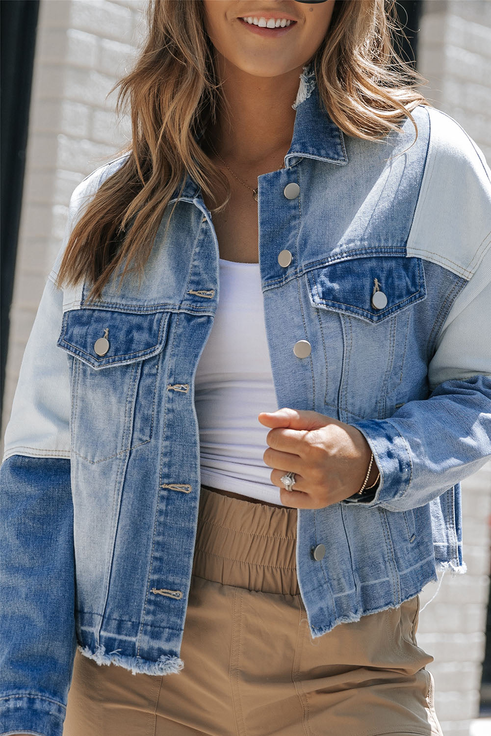 Trendy Distressed Denim Jacket for Women