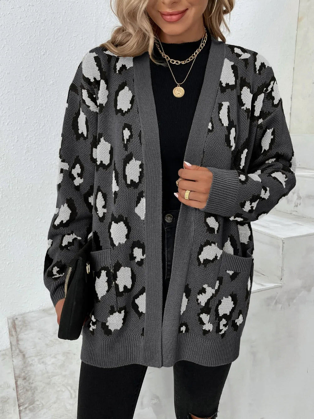 Wildlife Pattern Cardigan Sweater