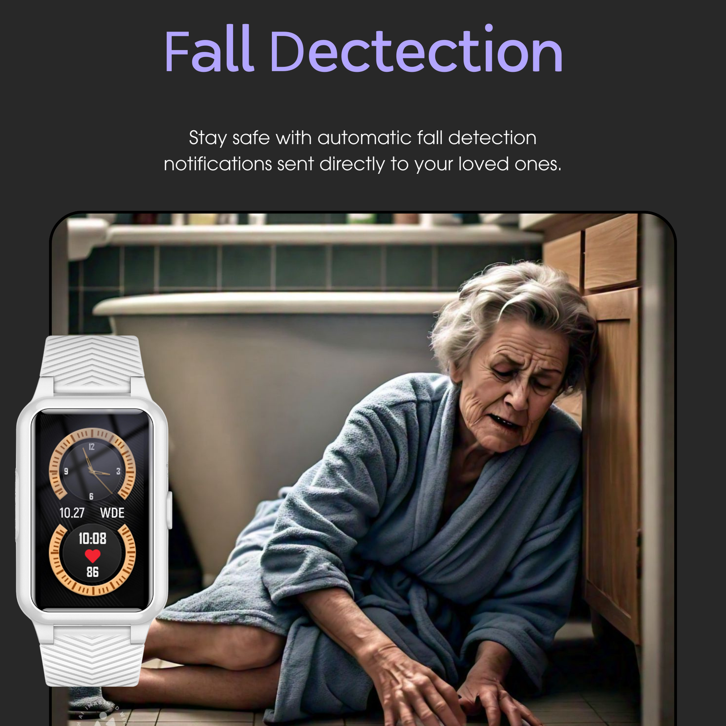 Fall Detection Watch for Seniors - 4G Medical Alarm with GPS & SOS Smart Watch