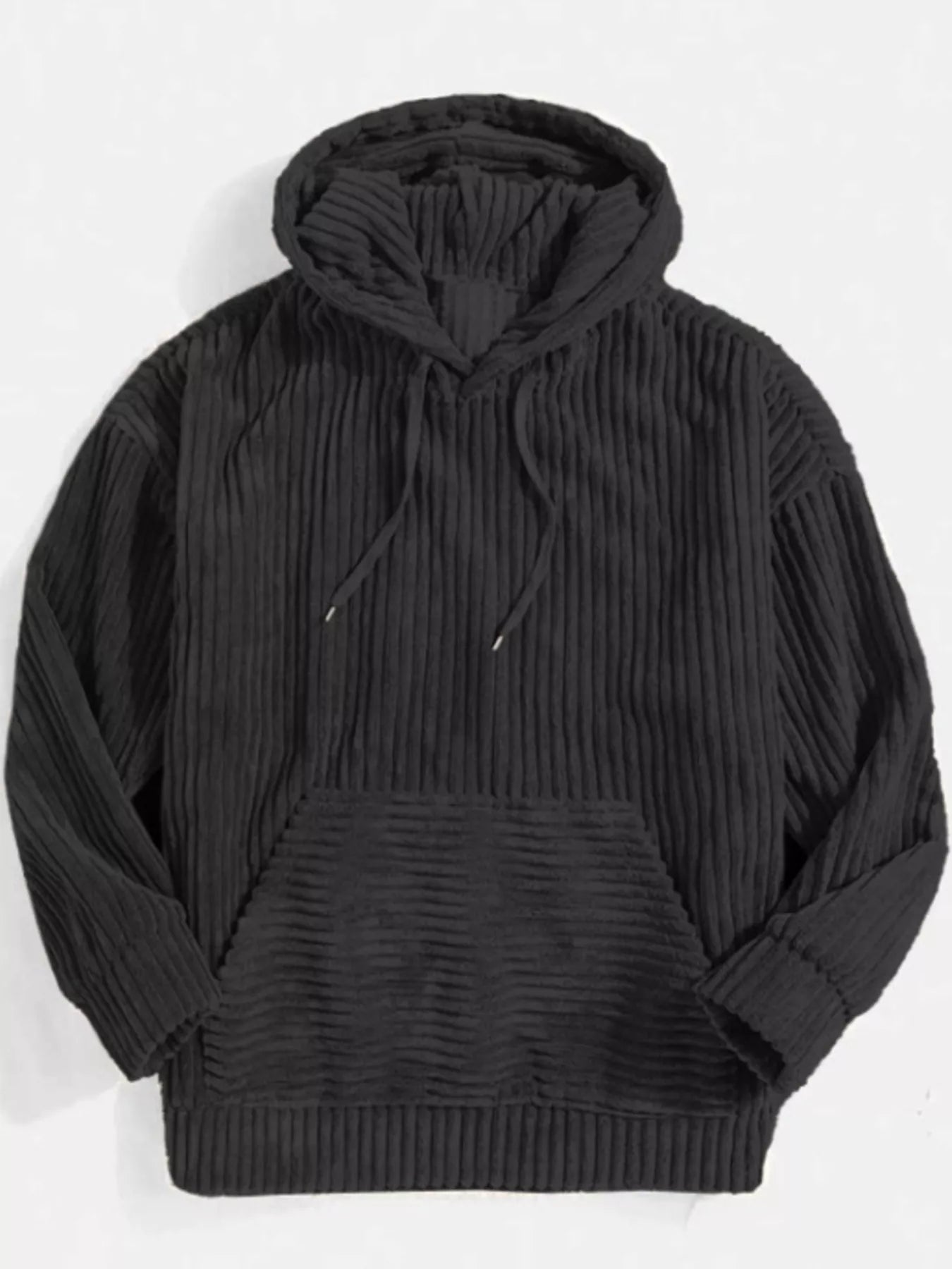 Casual Mens Corduroy Hoodie Jacket Loose Fit