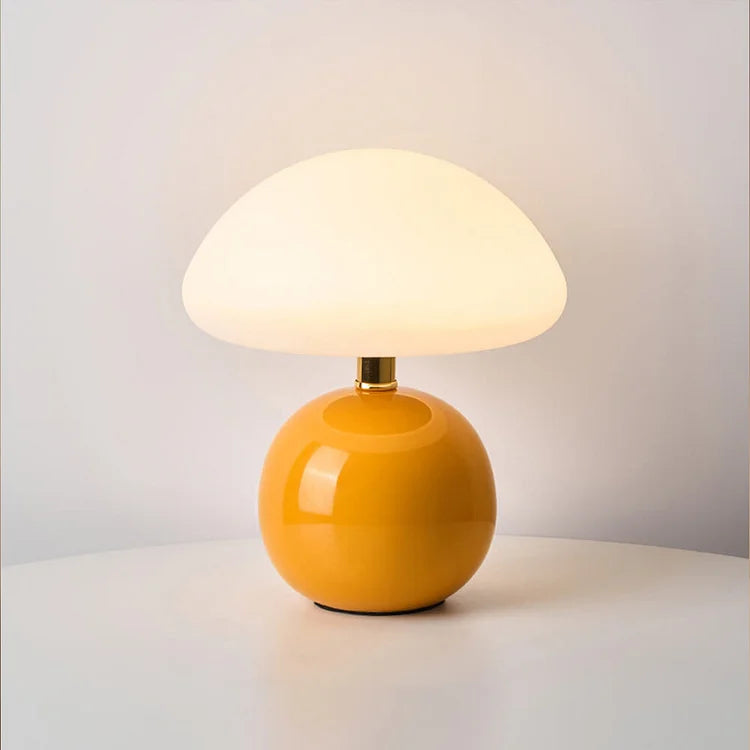 Vintage White Fungi Desk Lamp in Retro Chic Style