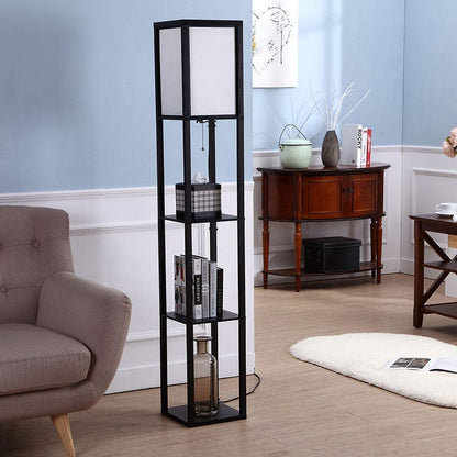 Sleek Floor Lamp With Book Storage - OutfitLondon