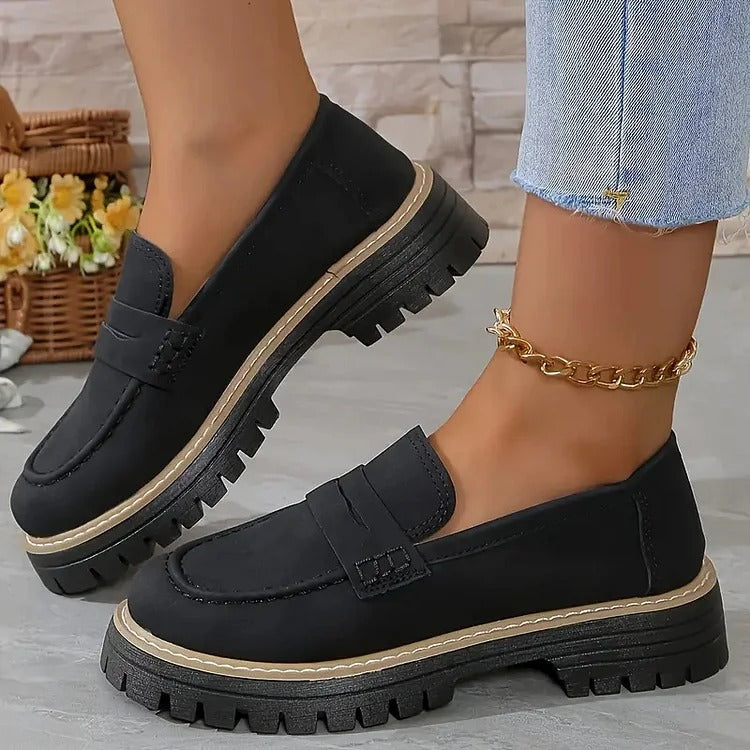 Women’s Suede Loafers - Slip-on Comfortable Casual Shoes