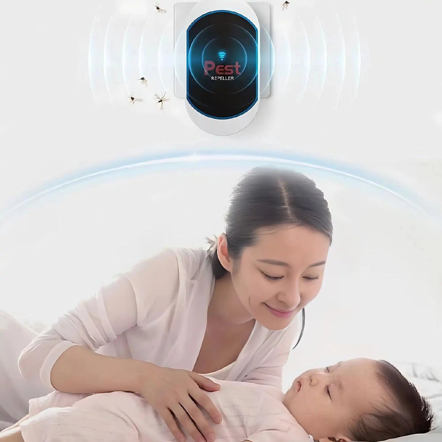 Multifunctional Ultrasonic Silent Electronic Pest Repeller - Repels Mosquitoes, Cockroaches, Spiders, Bats