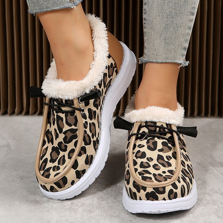 Women Warm Flats Slip on Fur Lining Ankle Snow Boots