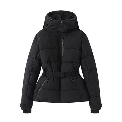 Slim Fitted Padded Jacket With Waist Tie