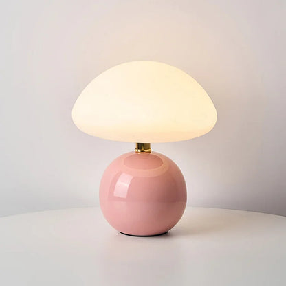 Vintage White Fungi Desk Lamp in Retro Chic Style