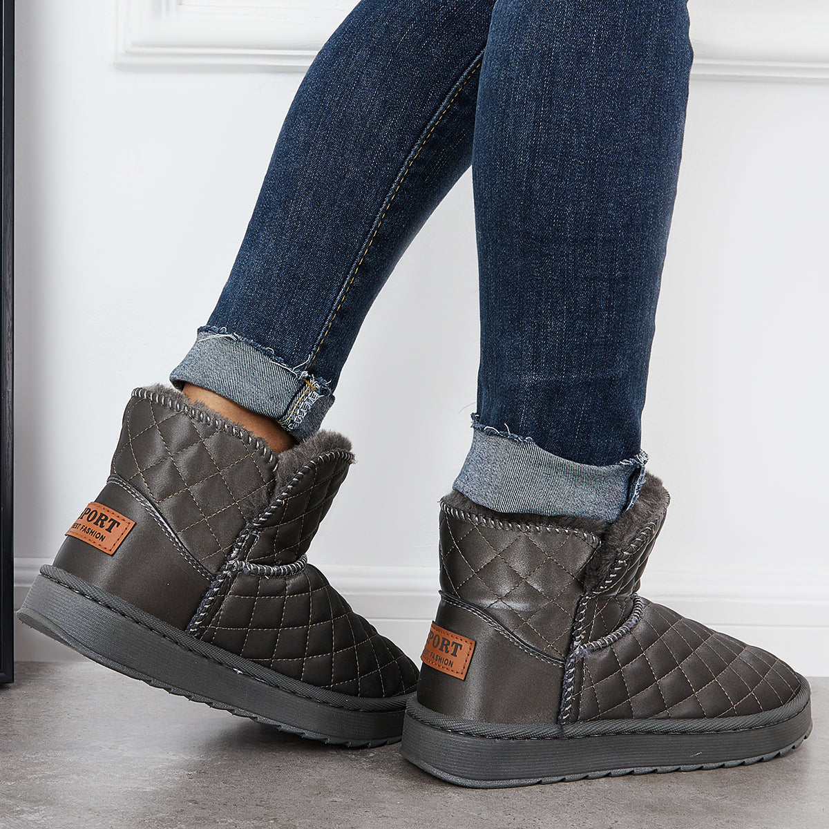 Soft Warm Fur Lining Snow Booties Winter Ankle Boots