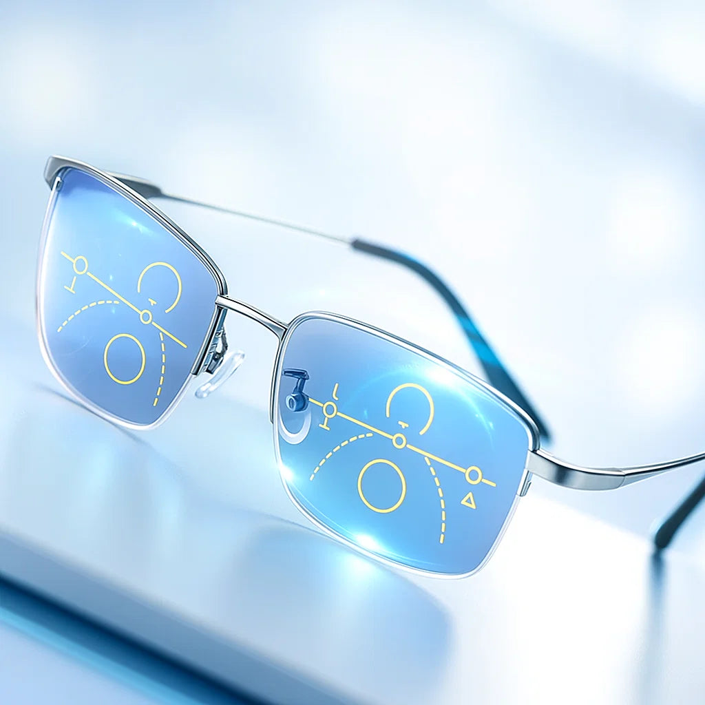 Progressive Multifocal Glasses for Clear Vision - German Intelligent Design for Everyday Use