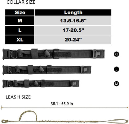 Dog Collar Adjustable Military TacticalPets Dg Collas Leas CntrlTactical Military Dog Training Collar