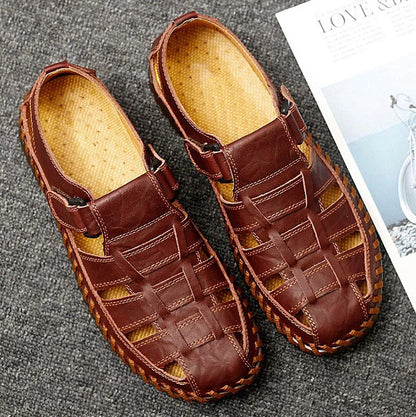Men's Outdoor Daily Summer Hand-sewn Soft Leather Casual Sandals