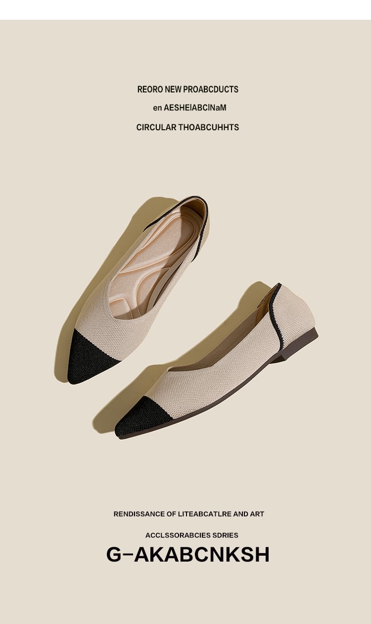 Comfortable Classy Knit Cap Toe Flats-Apricot
