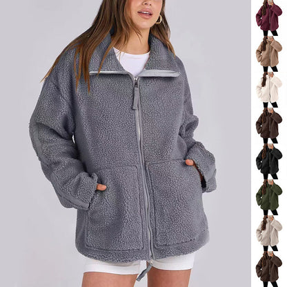 Warm Fleece Zip Up Winter Jacket - OutfitLondon