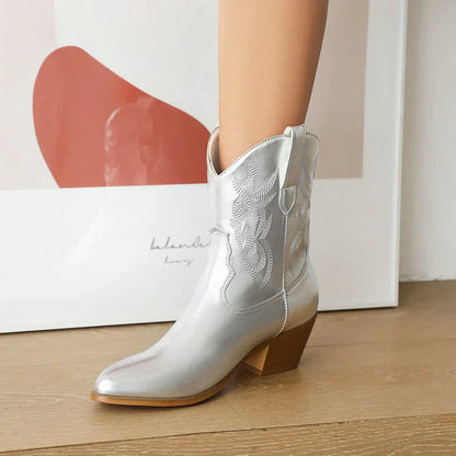Rugged Ladies Cowboy Ankle Boots