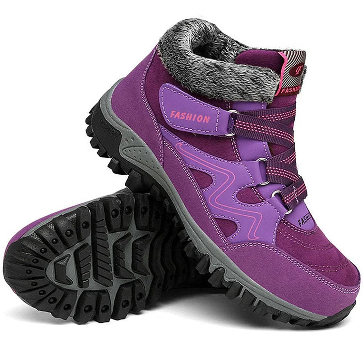 Warm Waterproof Ankle Boots with Fuzzy Lining - OutfitLondon