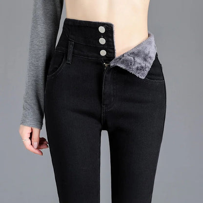 Cozy Thermal Fitted Women's Jeans