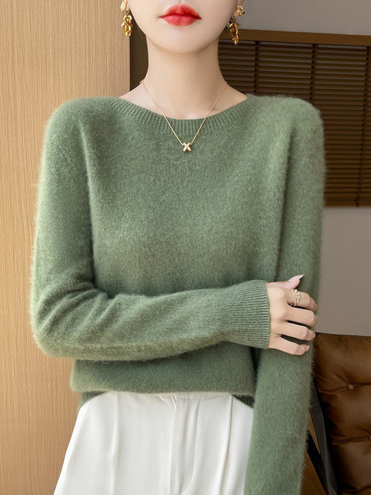 Comfortable Regular Fit Crew Neck Sweater - OutfitLondon