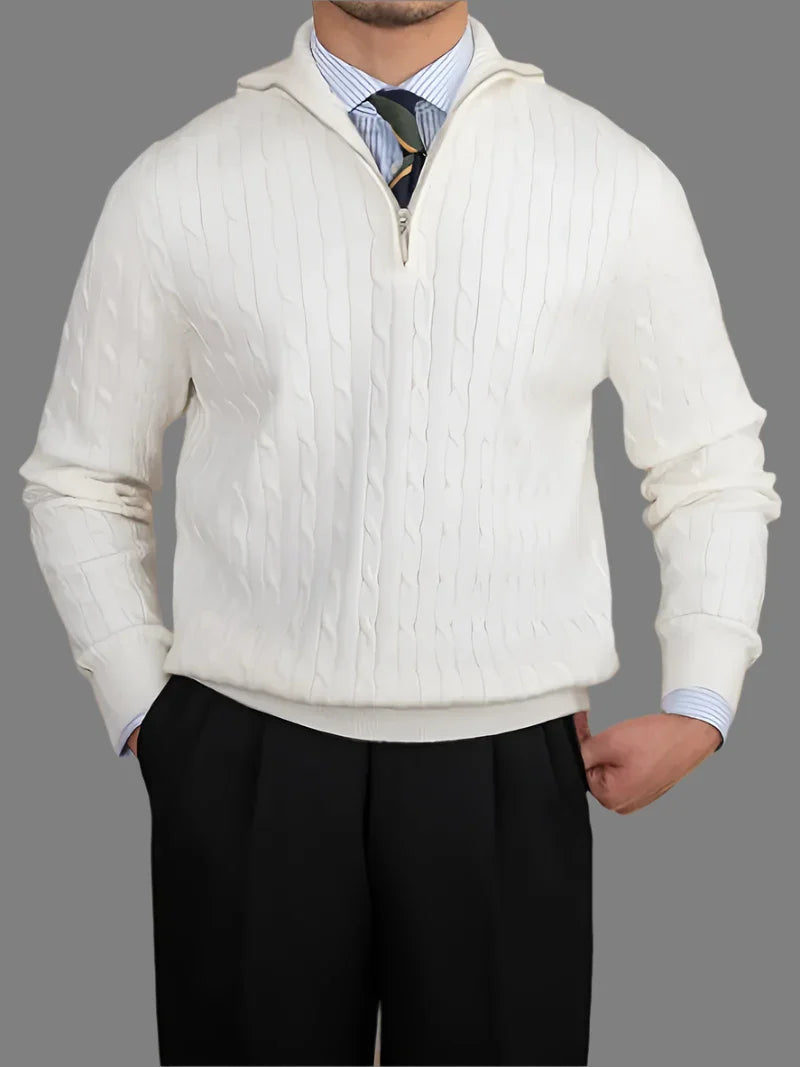Cozy Mens Thermal Quarter Zip Fleece Sweater