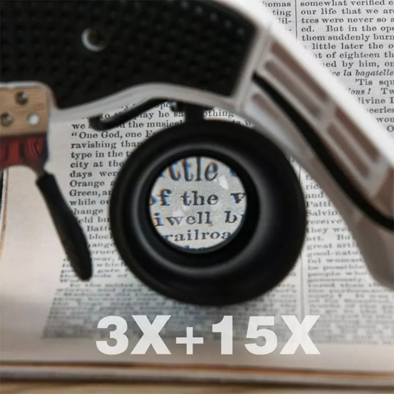 Headband Head Magnifier 8 Lens LED Light Jeweler Glasses