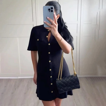 Simple V-Neck Summer Midi Dress