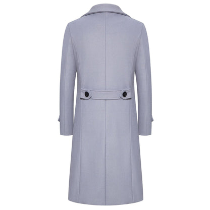 Men's Classic Wool Double Breasted Trench Coat