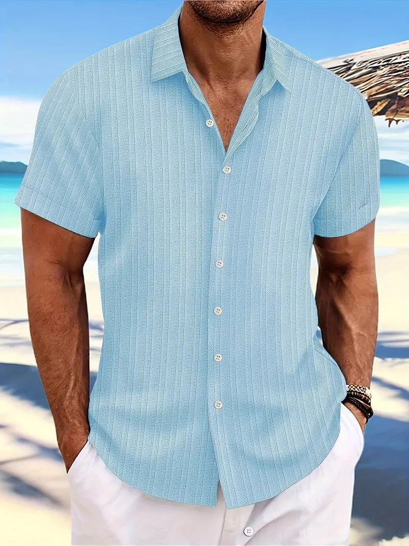 Casual Classic Striped Mens Cotton Shirt